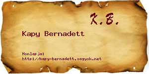 Kapy Bernadett névjegykártya